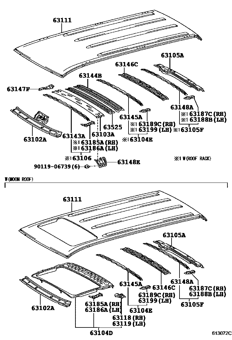 6153 — ROOF PANEL & BACK PANEL