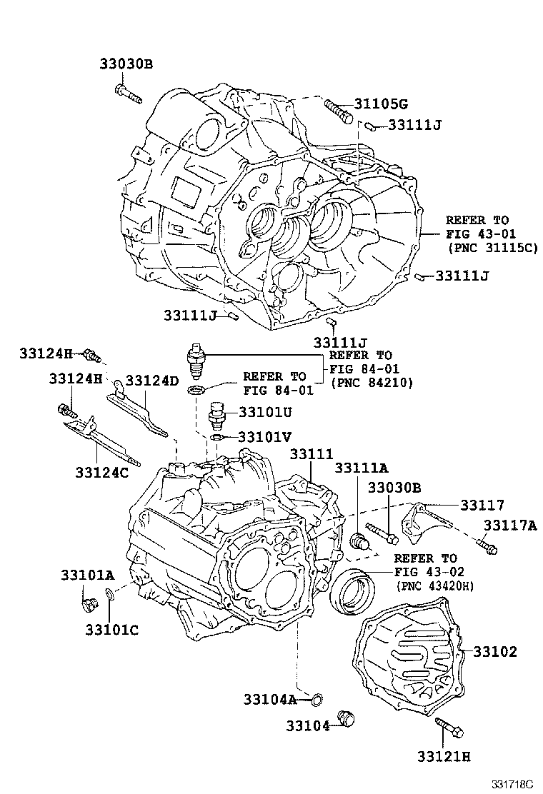 3302:CLUTCH HOUSING & TRANSMISSION CASE (MTM) COROLLA