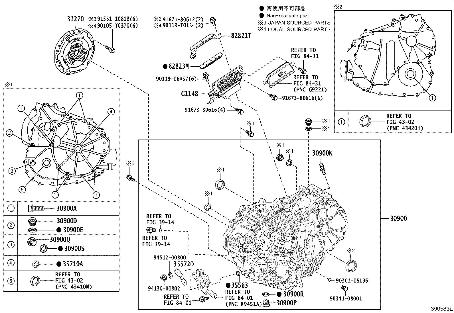 گیربگس و قطعات مربوطه کرولا