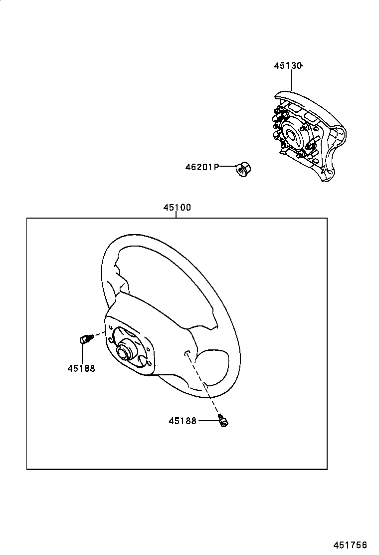 4504:STEERING WHEEL COROLLA