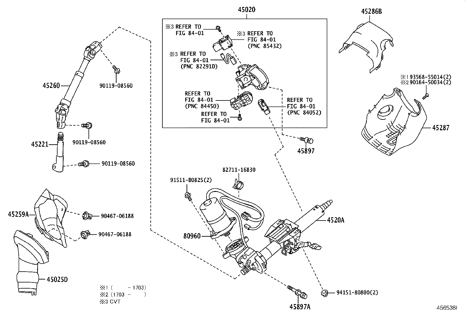 تلسکوپی کامل فرمان و قاب فرمان کرولا