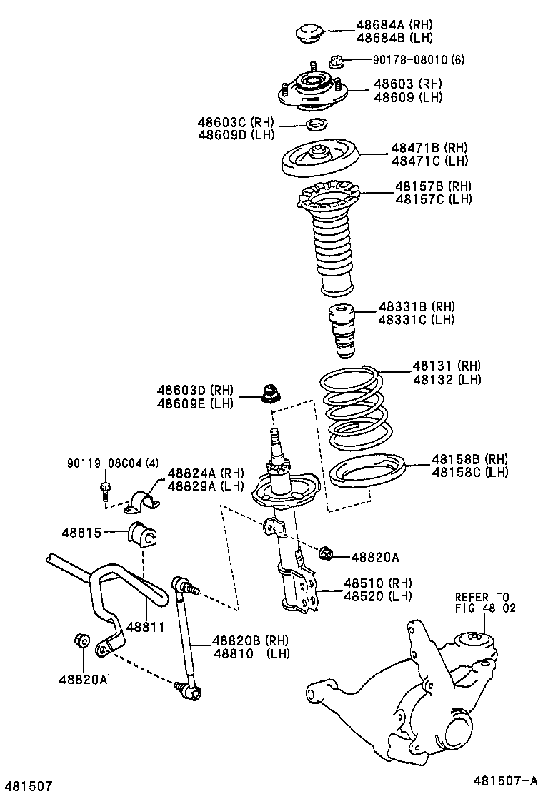 4803:FRONT SPRING & SHOCK ABSORBER COROLLA