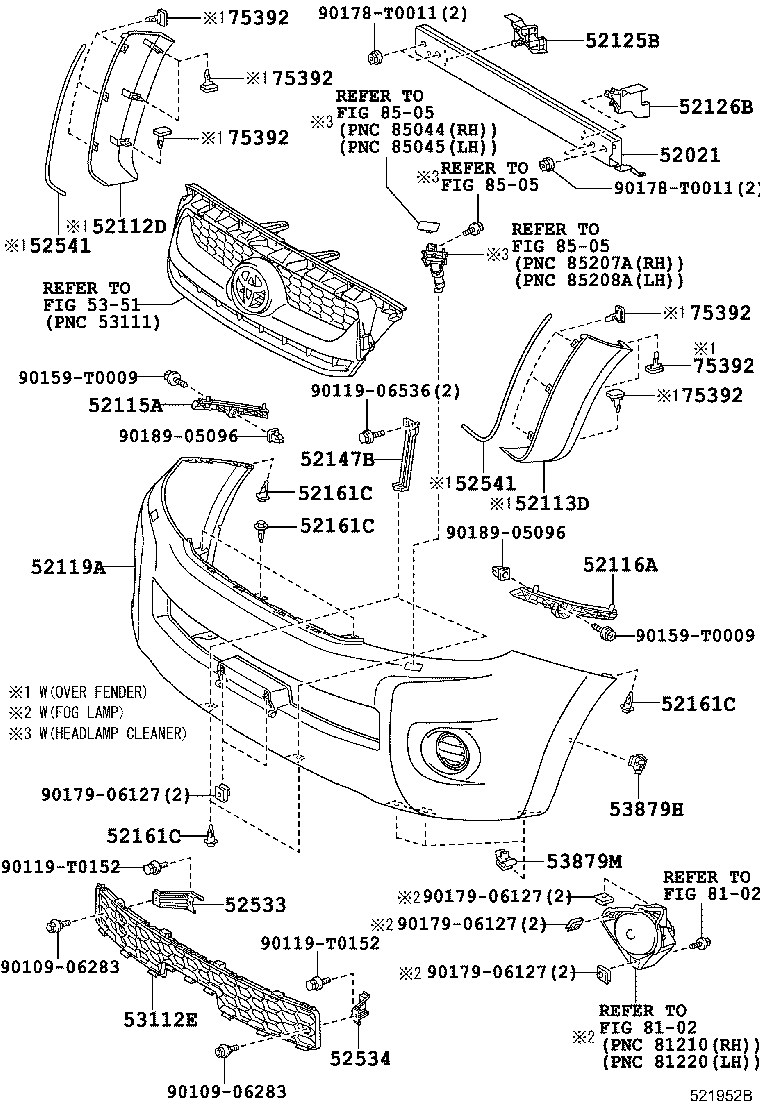 مجموعه سپر جلو و اسپویلر هایلوکس