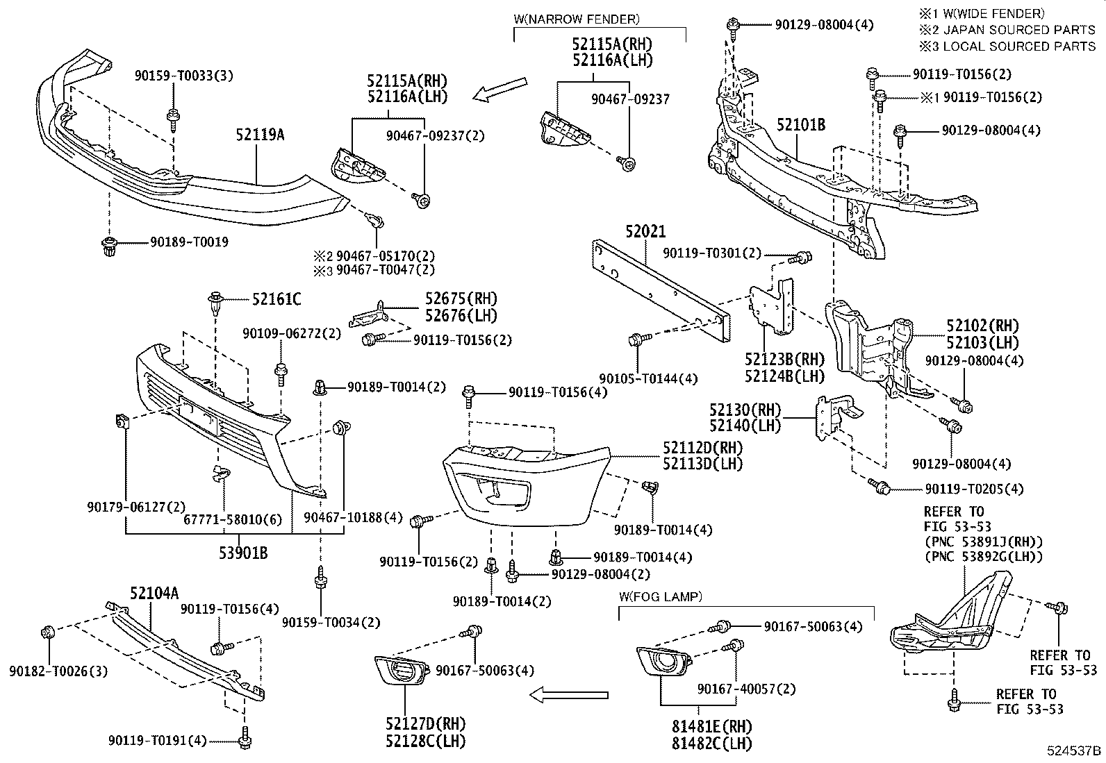 مجموعه سپر جلو و اسپویلر هایلوکس