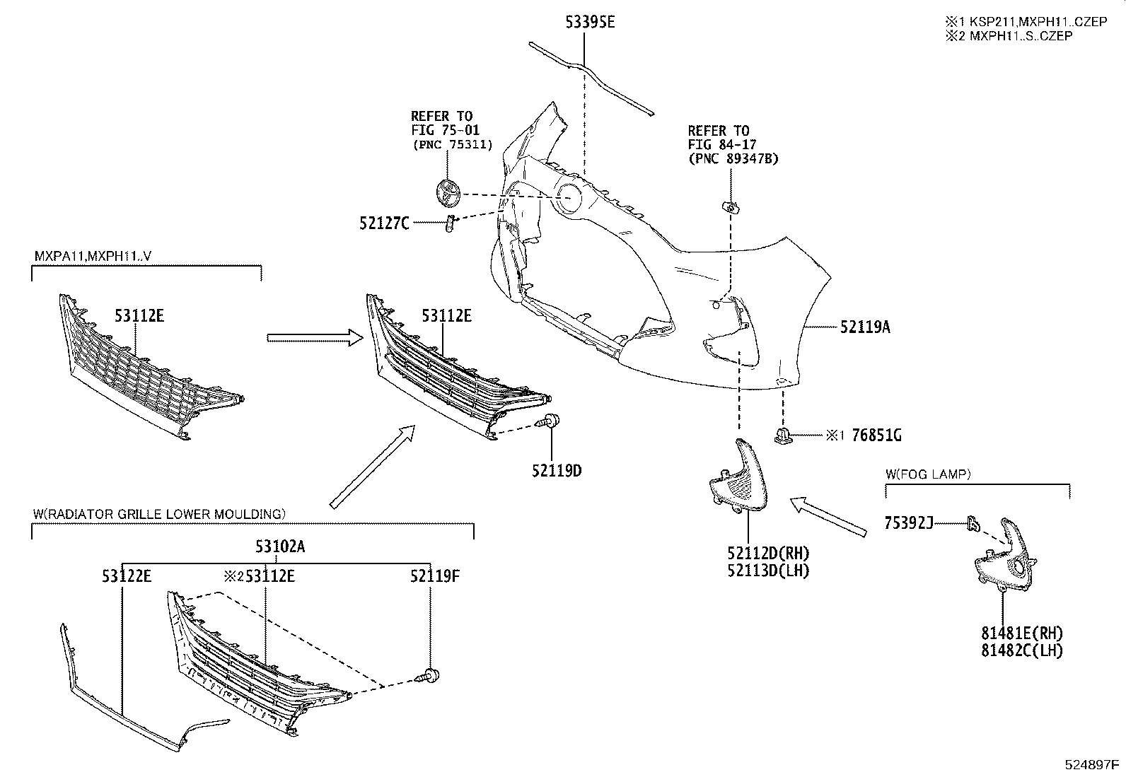سپر جلو و قطعات زیر مجموعه ان یاریس