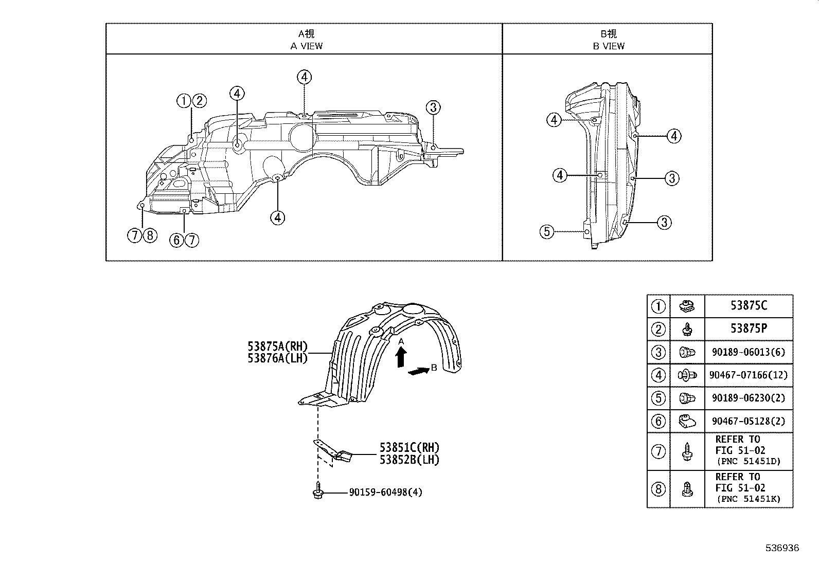 کاپوت و گلگیر جلو یاریس