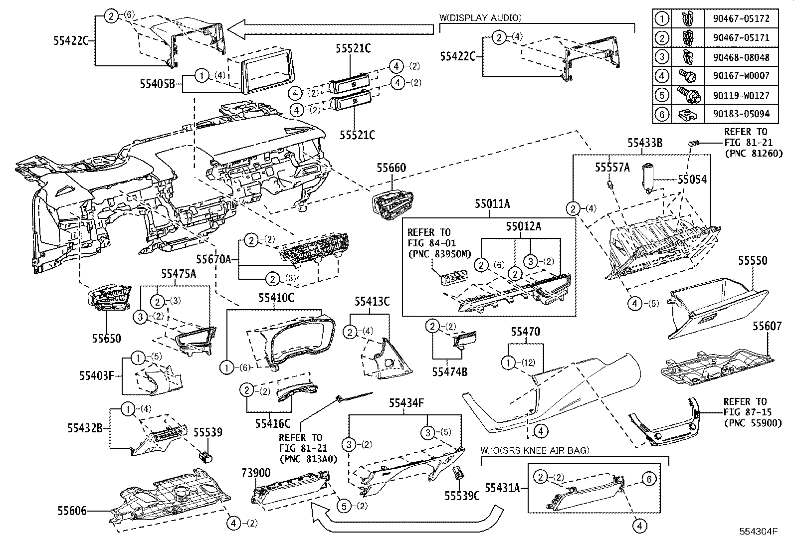داشبورد و زیر مجموعه آن کرولا