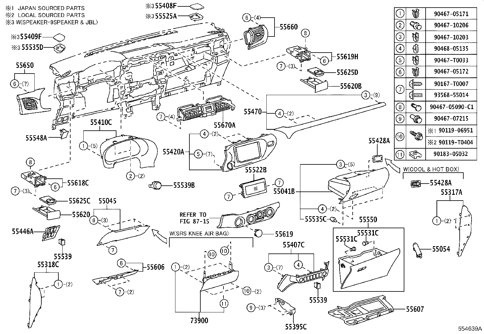 مجموعه داشبورد و تفنگی هایلوکس