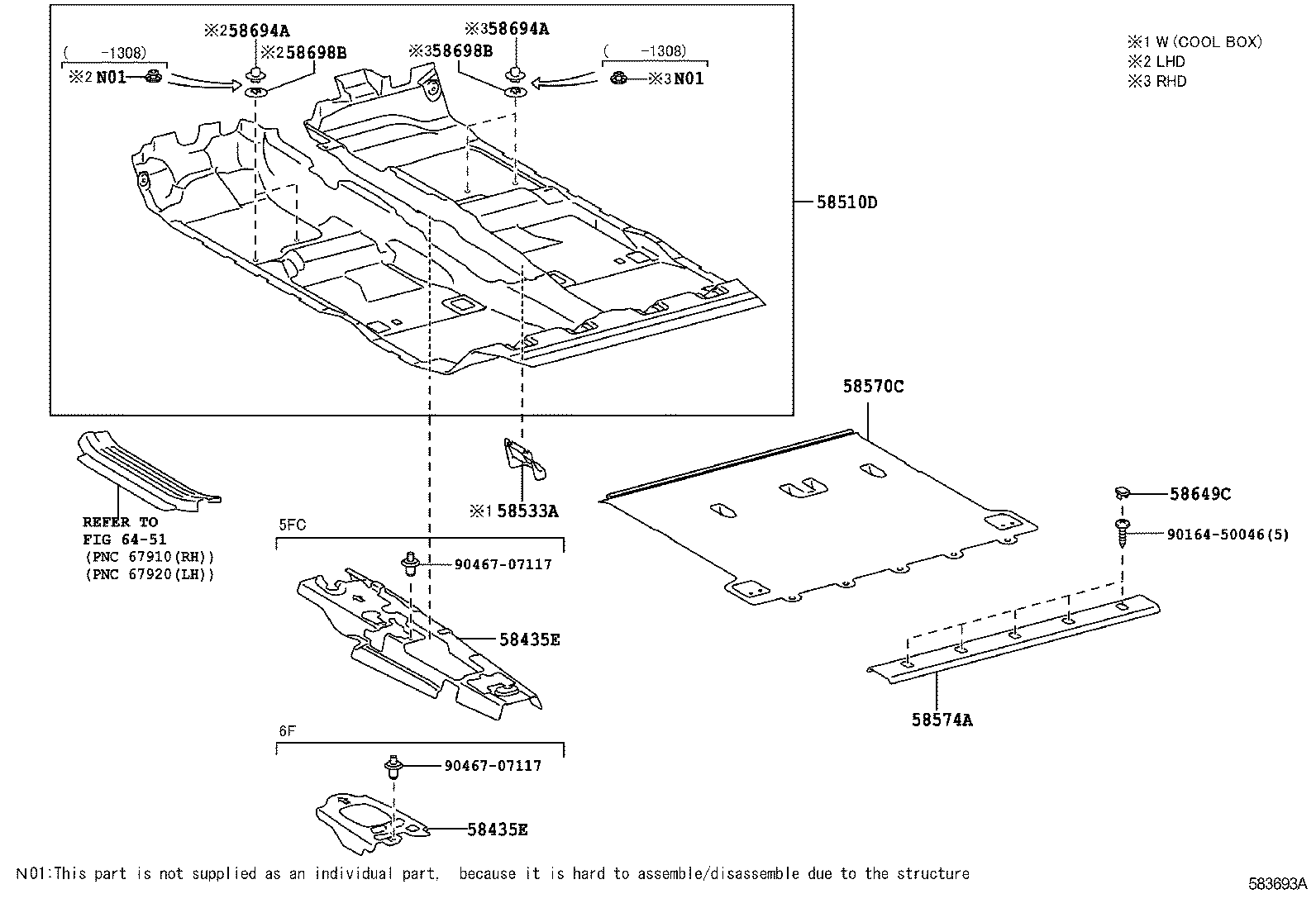 5854:FLOOR MAT & SILENCER PAD LAND CRUISER