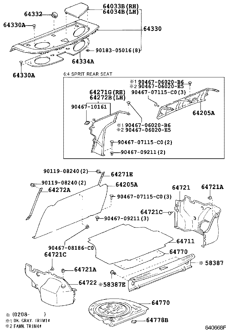 قطعات داخلی صندوق عقب یاریس