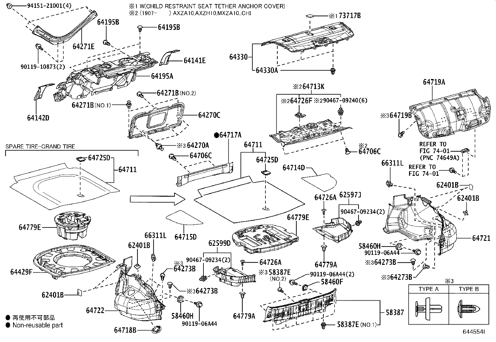 قطعات داخلی صندوق عقب ES350