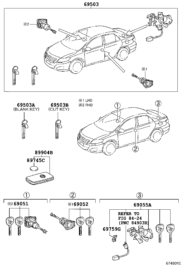ریموت و کلیدها کرولا