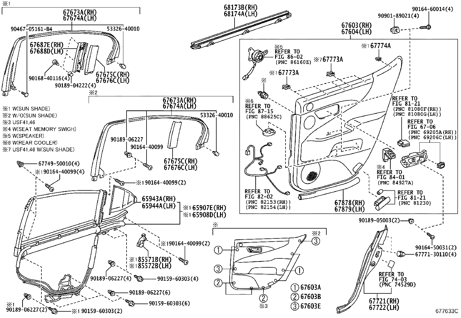مجموعه شیشه و دربهای عقب LS