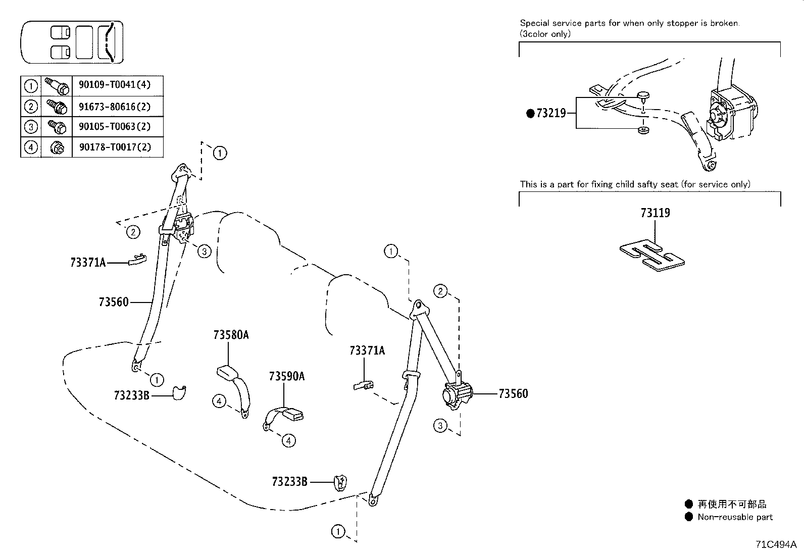 کمربندها صندلی فورچنر