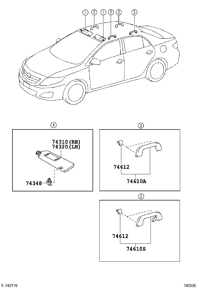 افتاب گیرها و قابهای کیدهای شیشه بالا برها کرولا