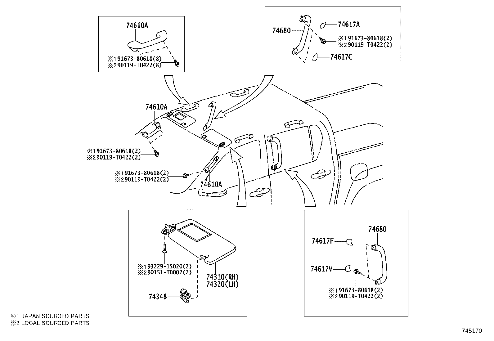 محل قرارگیری کلید و آفتابگیر هایلوکس