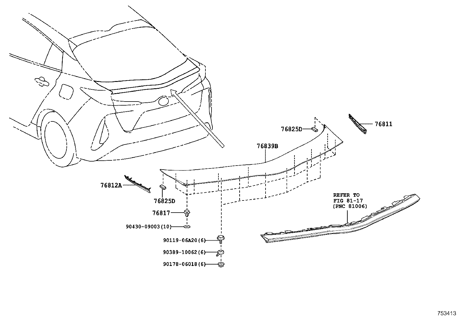 زه و ارم روی صندوق عقب پریوس