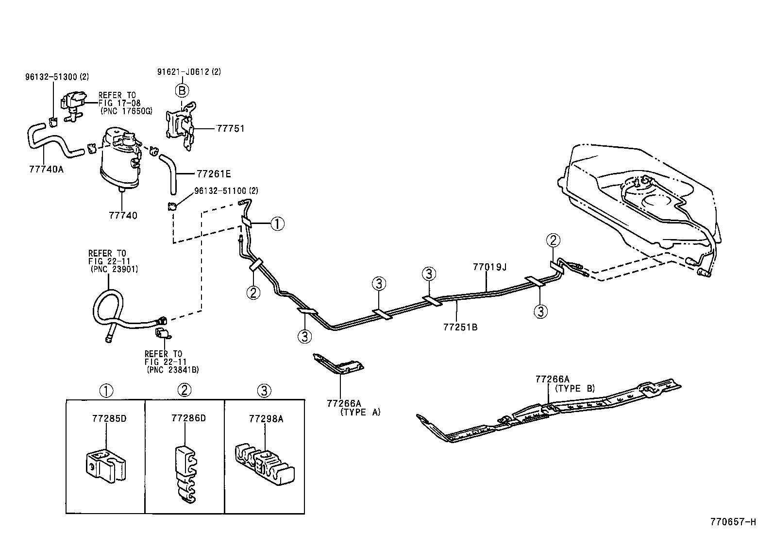 باک بنزین و قطعات آن یاریس