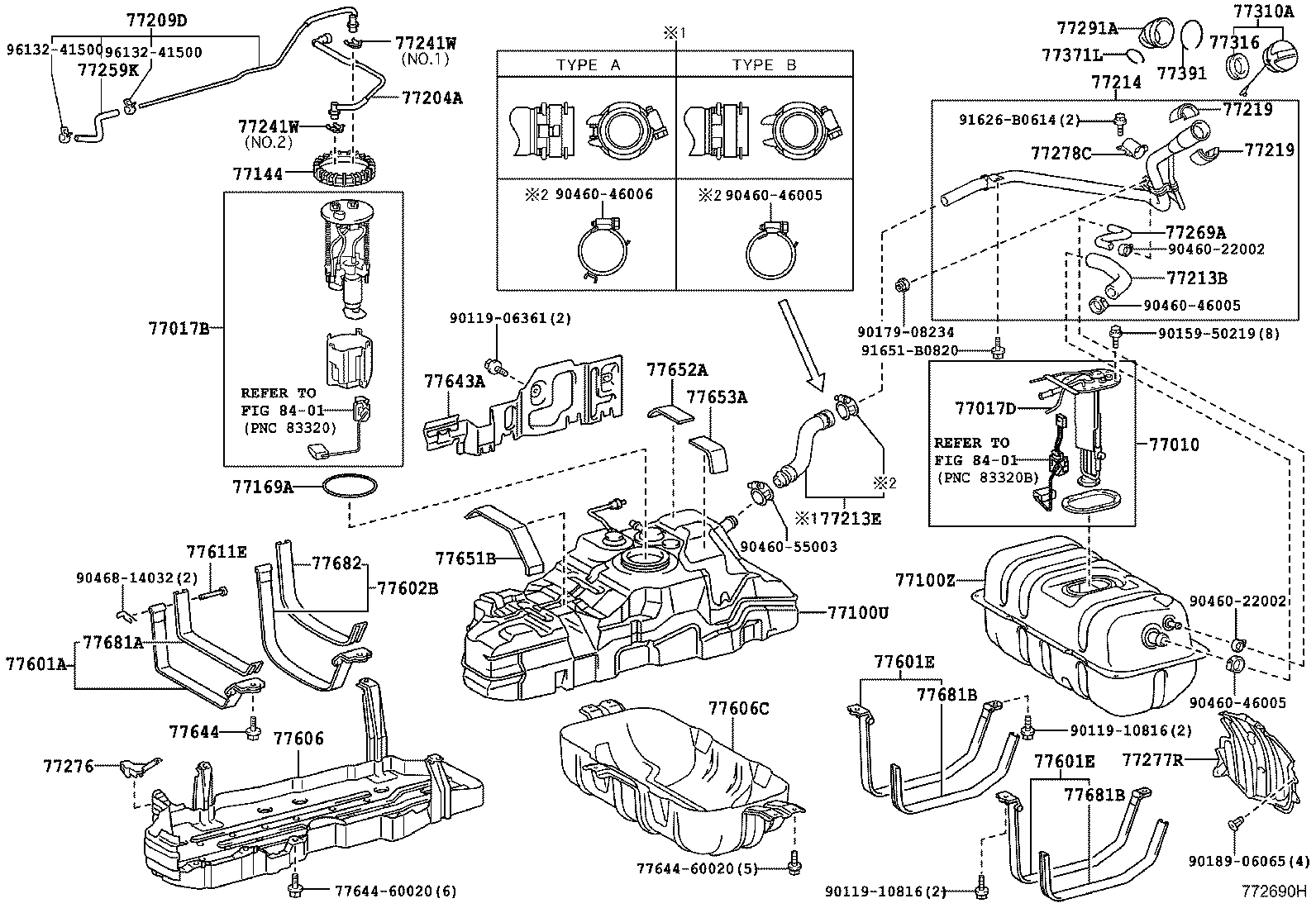 باک اصلی و باک زاپاس و پمپ بنزین پرادو