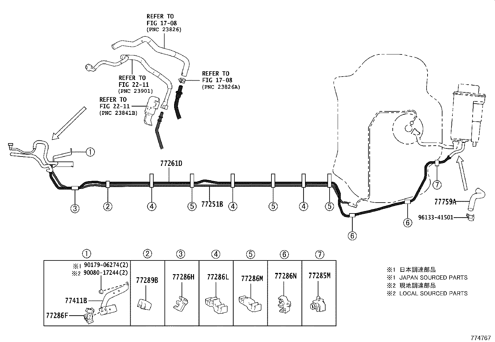 باک بنزین و قطعات آن کرولا