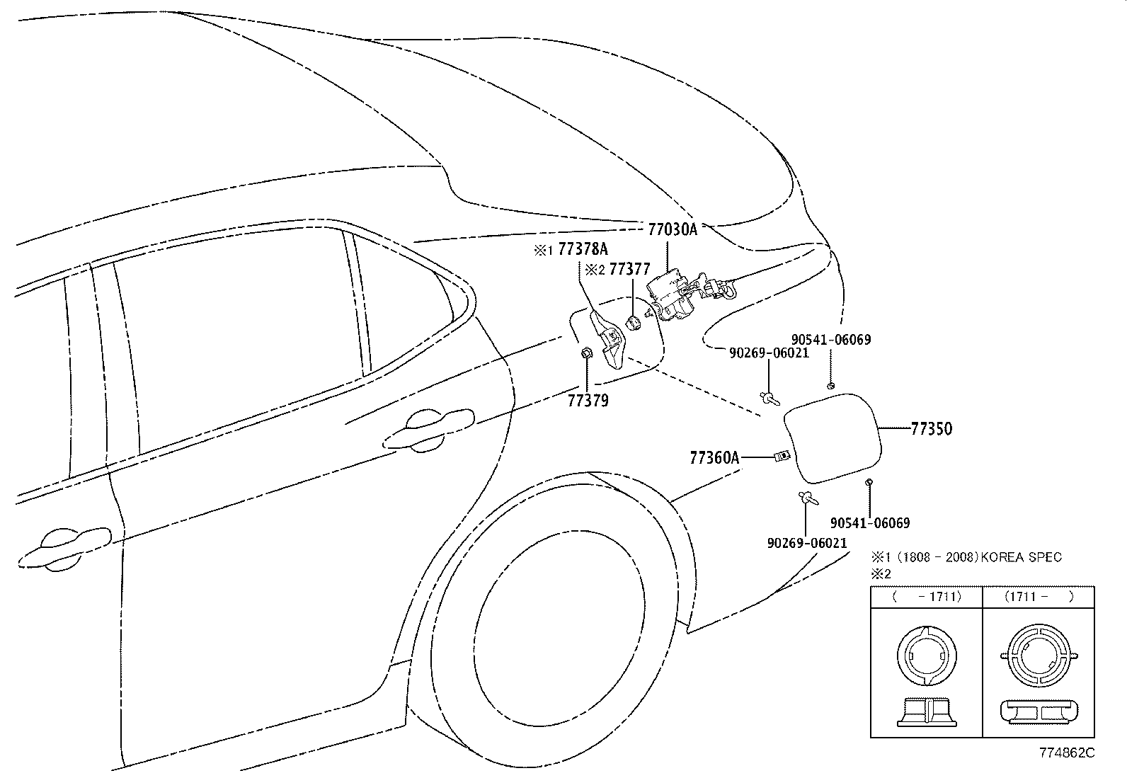 باک بنزین و قطعات آن کمری