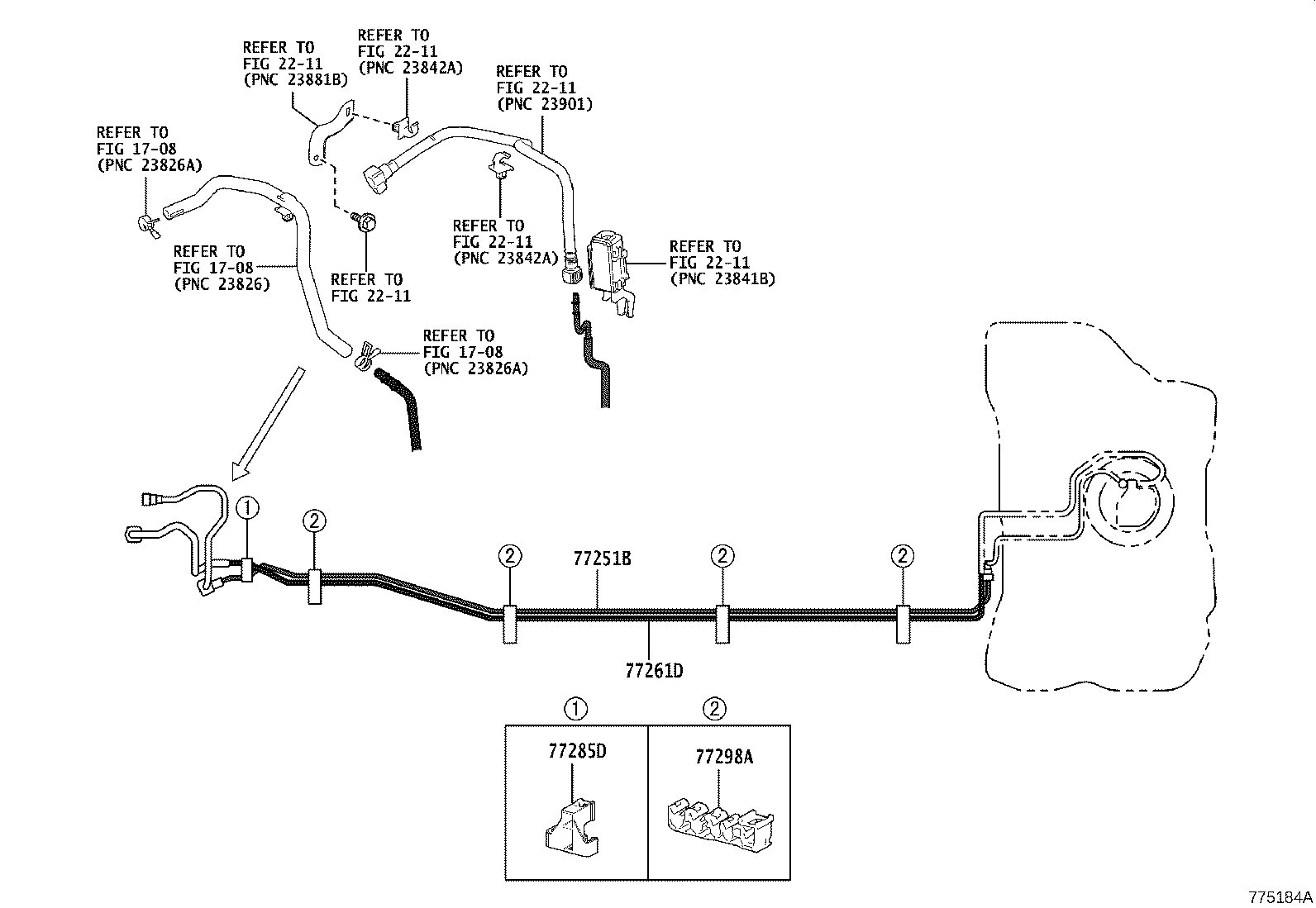 باک بنزین و قطعات آن یاریس