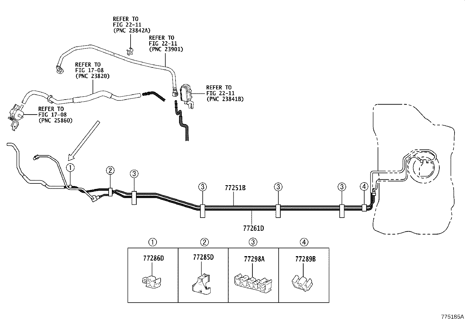 باک بنزین و قطعات آن یاریس