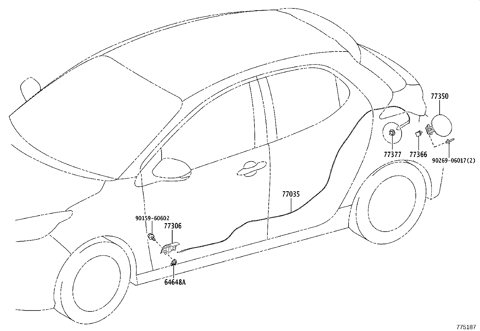 باک بنزین و قطعات آن یاریس