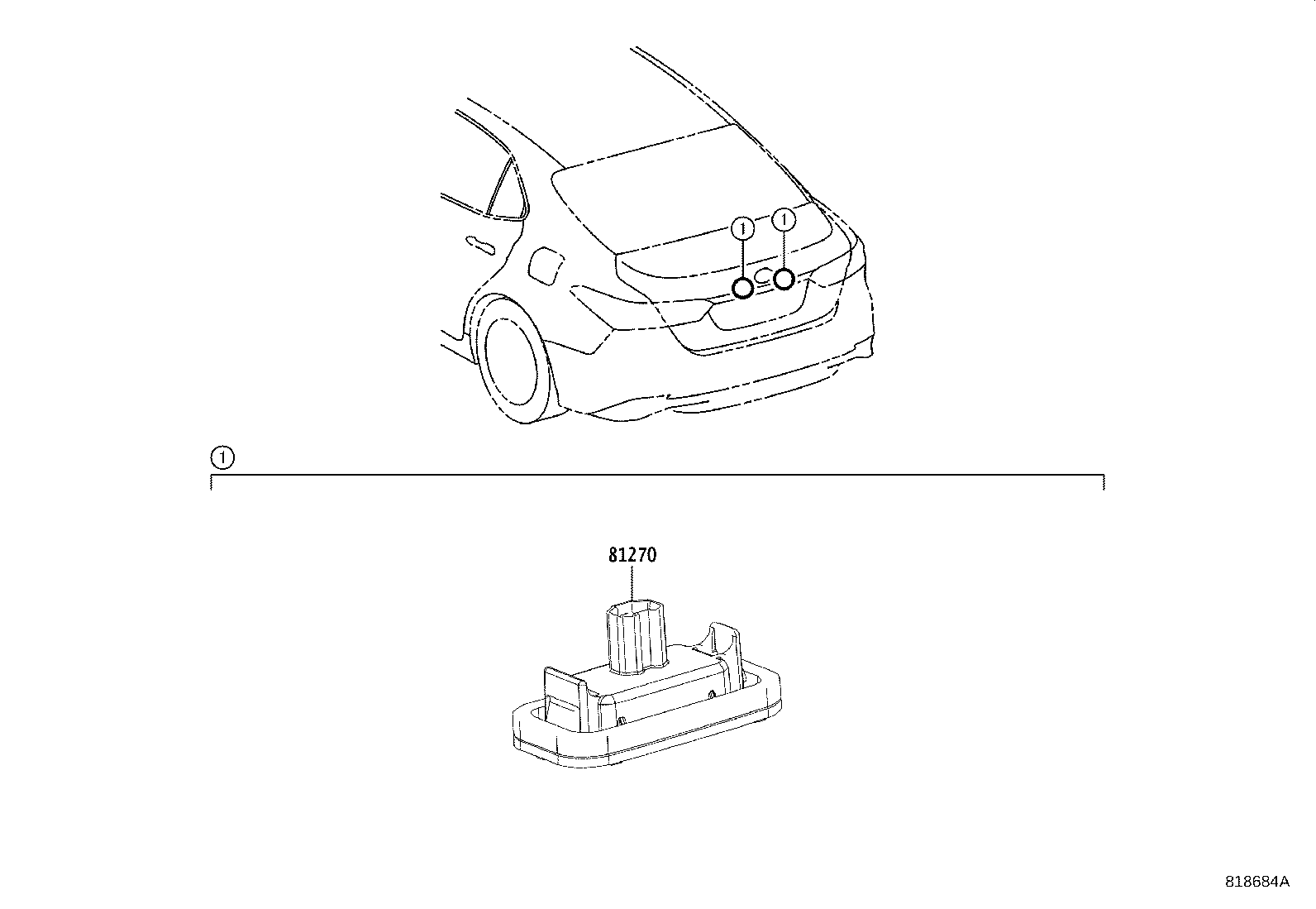 8113:REAR LICENSE PLATE LAMP CAMRY