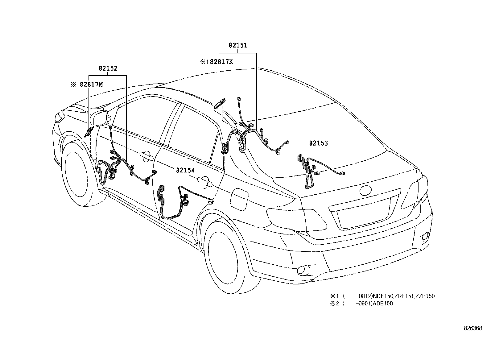 مجموعه دسته سیم های بدنه کرولا