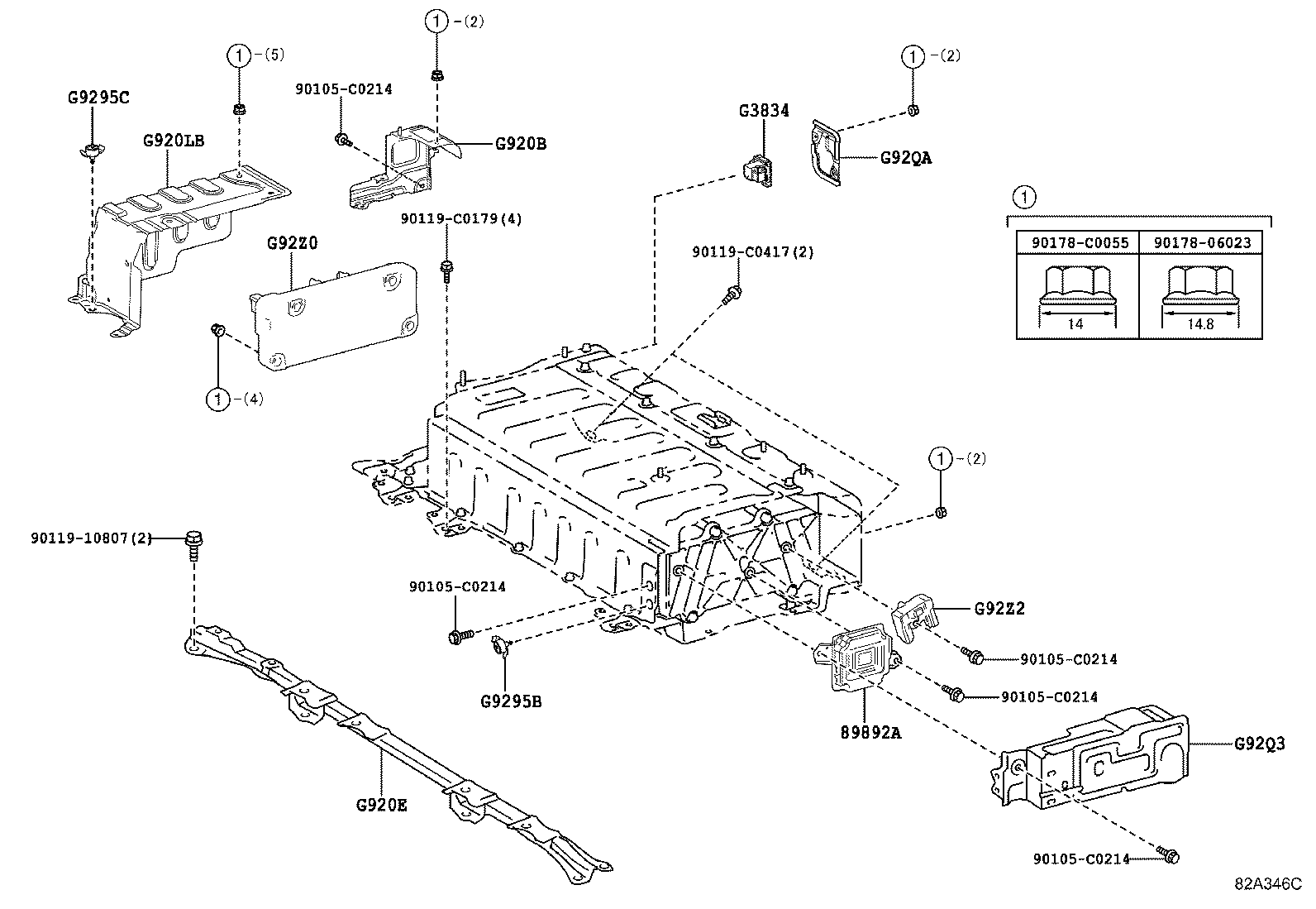 باطری و کابل و بست باطری کرولا
