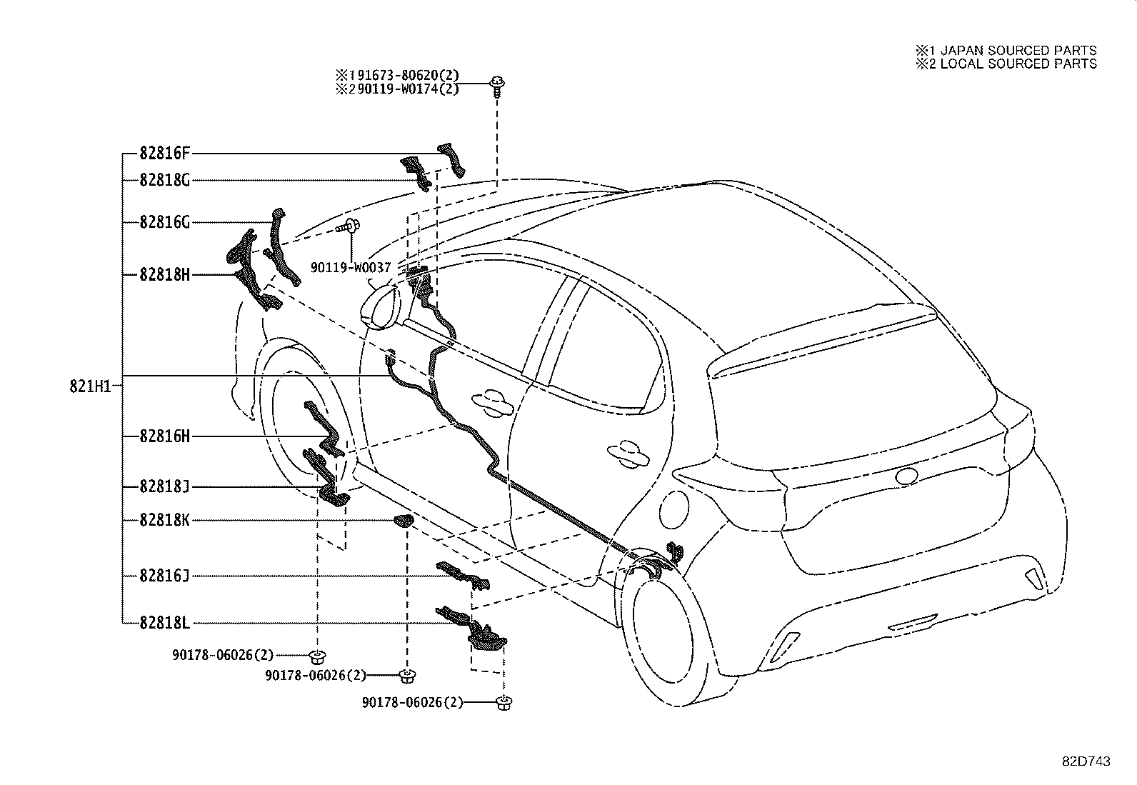 مجموعه دسته سیم های بدنه یاریس