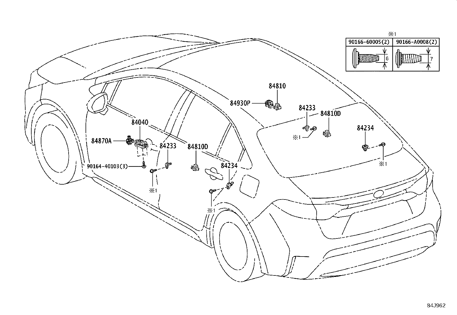 مجموعه سنسورها کرولا