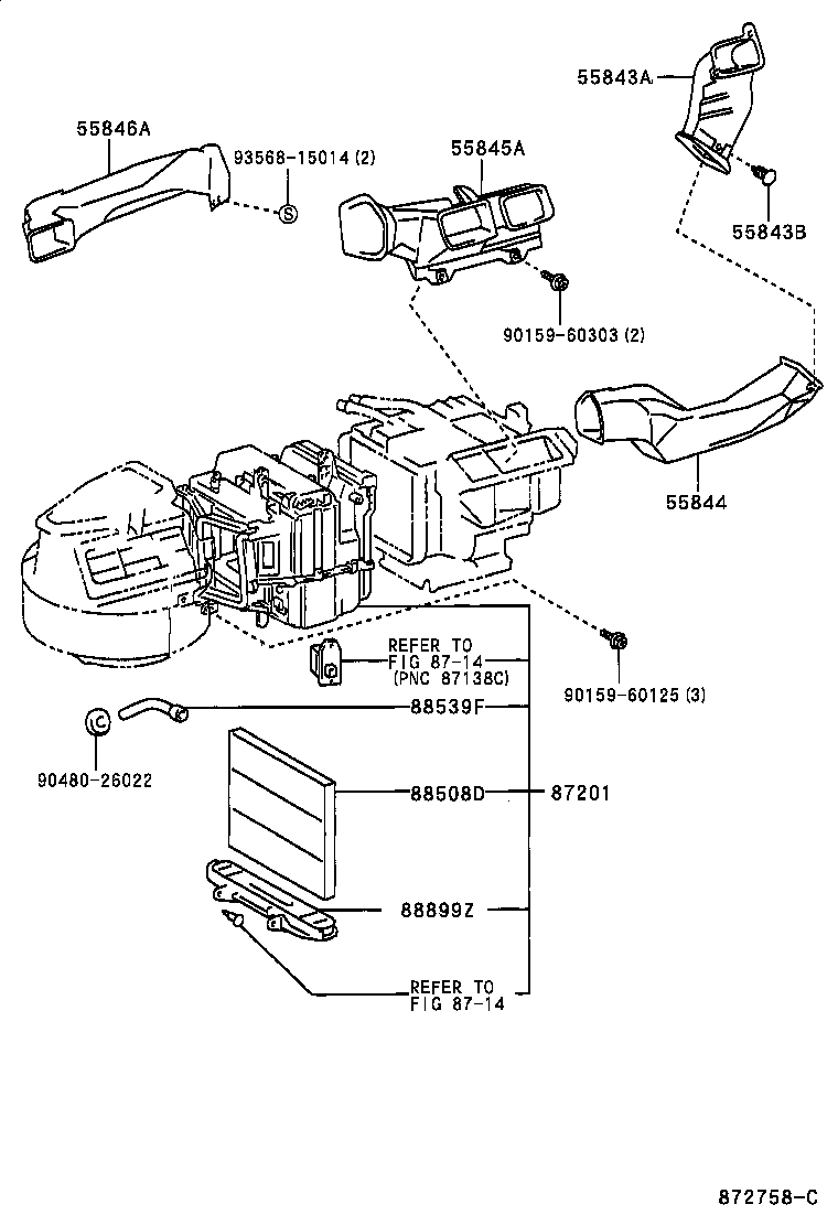 پنل و کلیدهای کولر کرولا