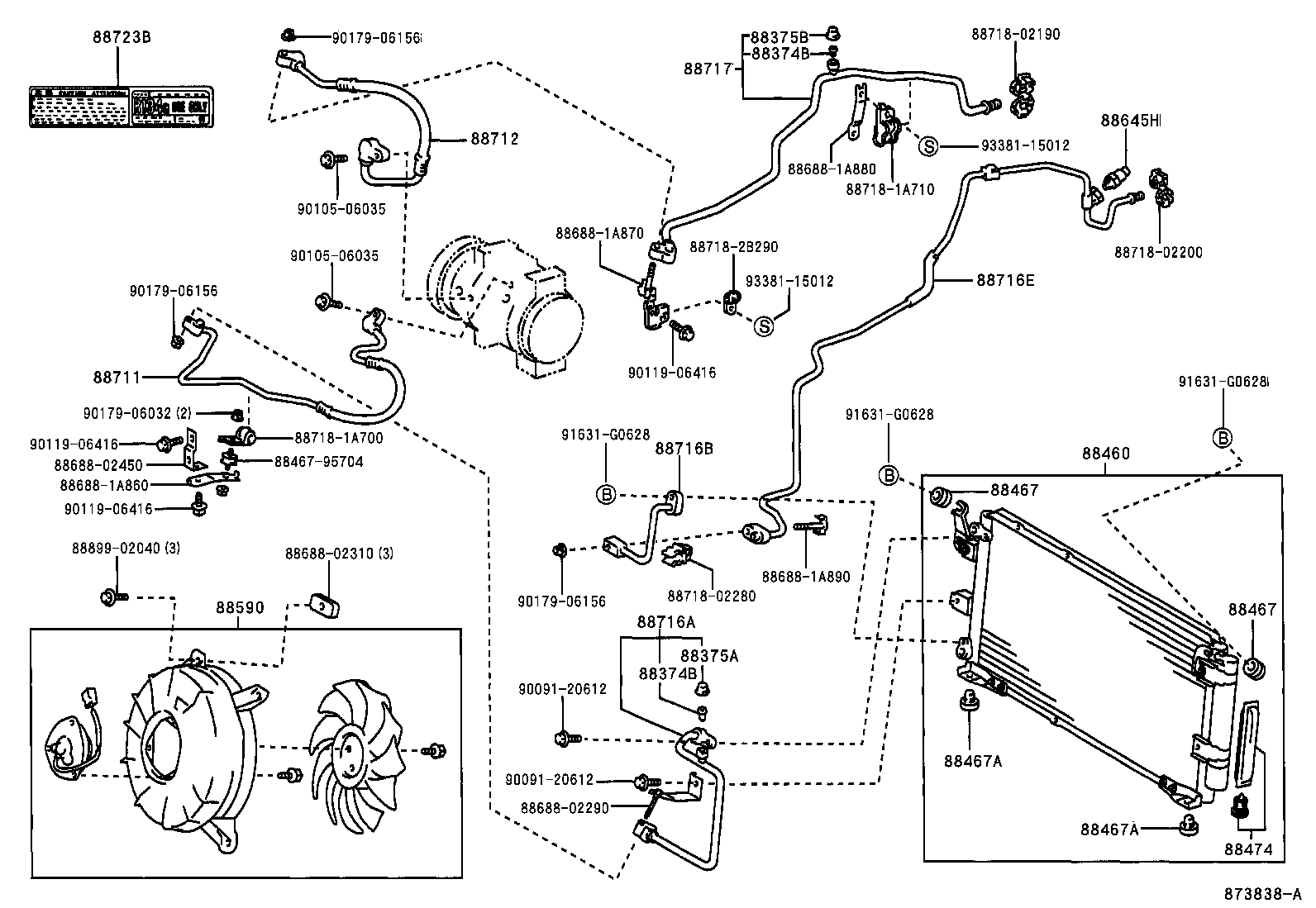 لوله های و رادیاتور کولر کرولا