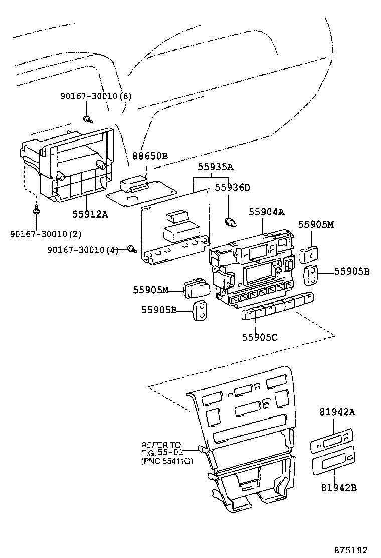 پنل و کلیدهای کولر کرولا