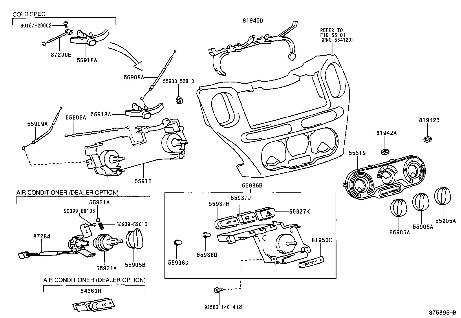 پنل و کلیدهای کولر یاریس