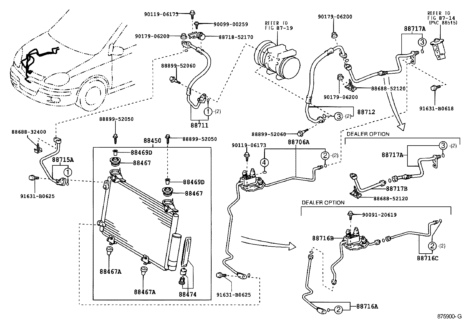 لوله های و رادیاتور کولر یاریس