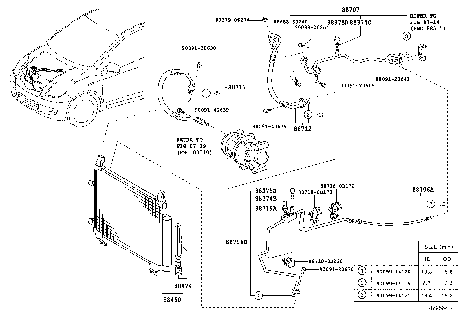 لوله های و رادیاتور کولر یاریس