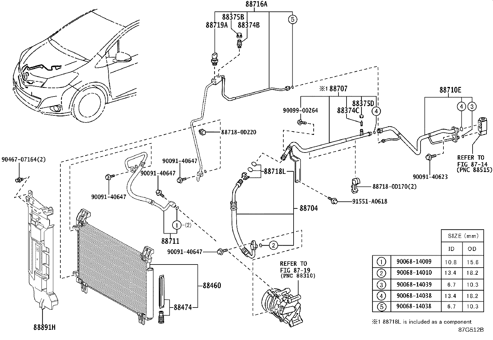 لوله های و رادیاتور کولر یاریس