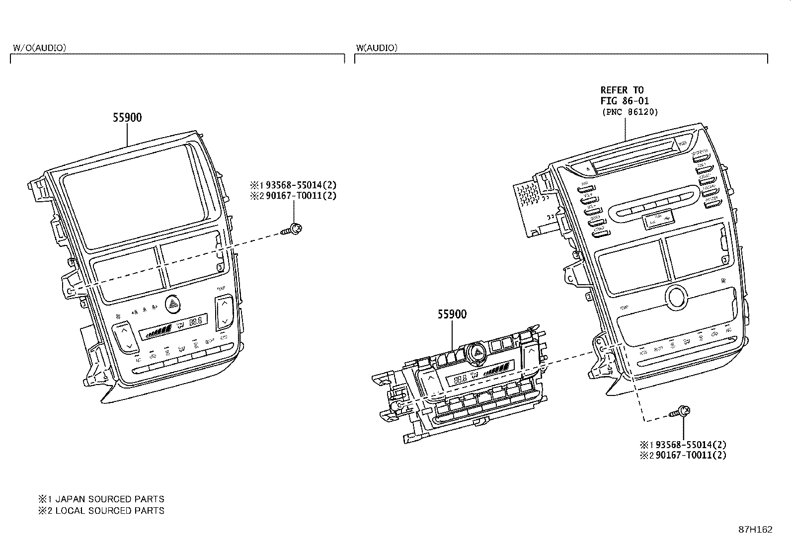 پنل و کلیدهای کولر یاریس