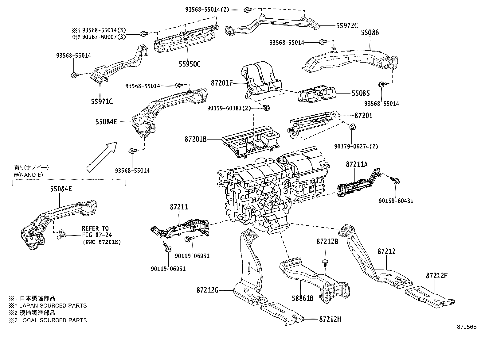 پنل و کلیدهای کولر کمری