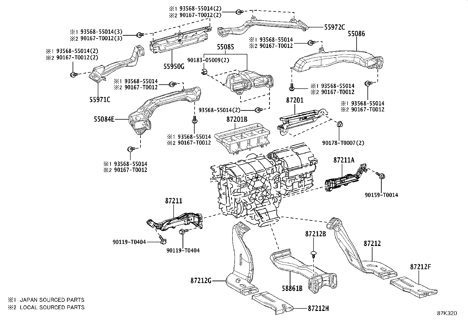 پنل و کلیدهای کولر کمری