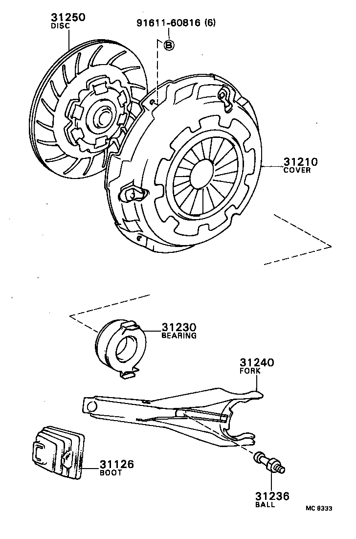 3101:CLUTCH & RELEASE FORK CAMRY