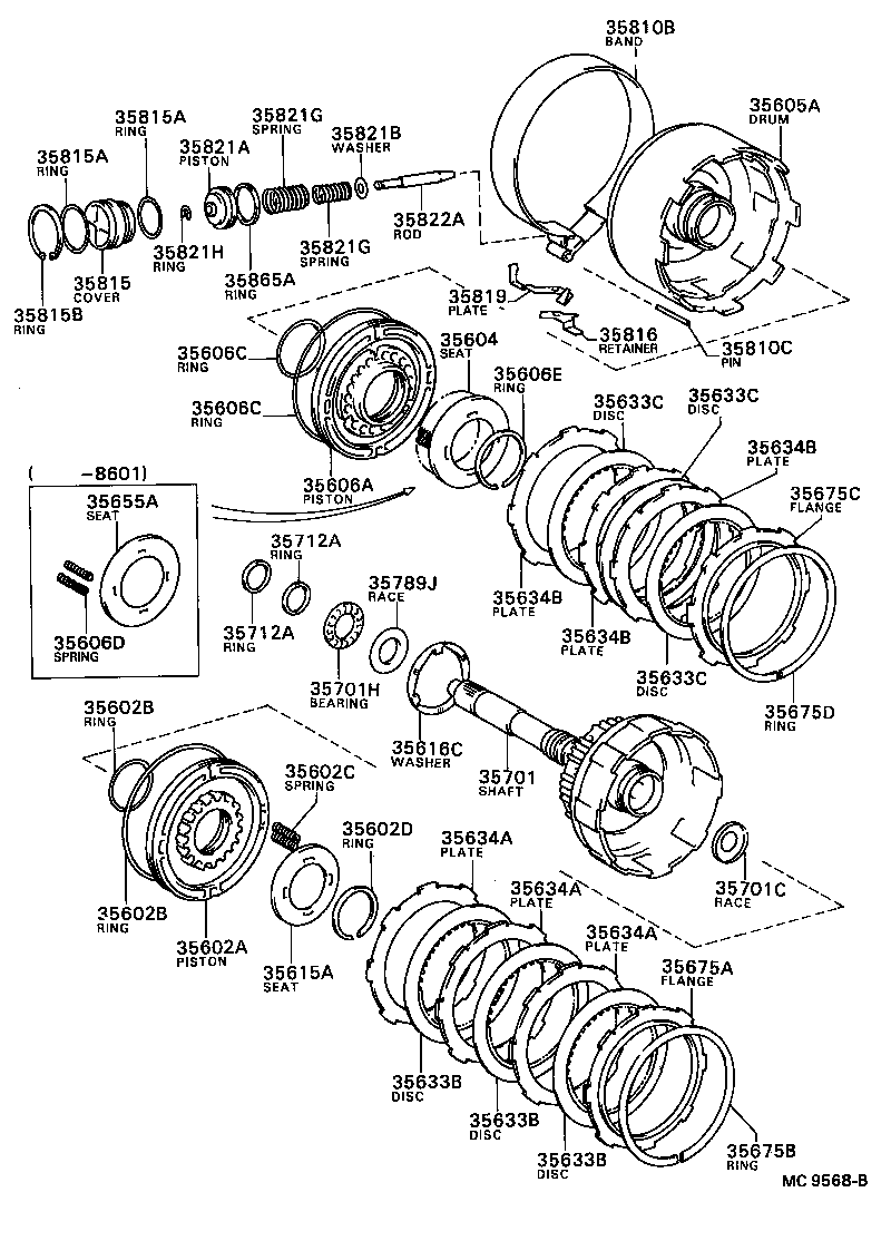 3507:BRAKE BAND & MULTIPLE DISC CLUTCH (ATM) CAMRY